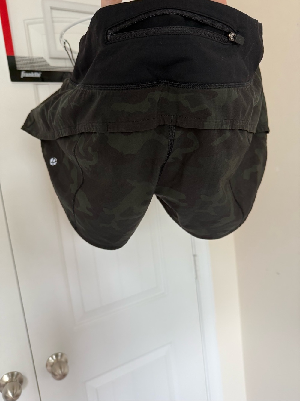 Women’s Lululemon Camouflage Athletic Shorts - Black/Green